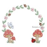 Matriz de Bordado Moldura Cogumelos 2