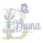 Matriz de Bordado Nome Bruna Lavanda com Laço