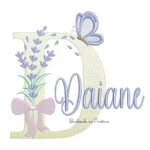 Matriz de Bordado Nome Daiane Lavanda com Laço