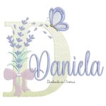 Matriz de Bordado Nome Daniela Lavanda com Laço