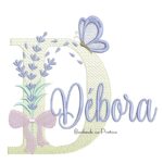 Matriz de Bordado Nome Débora Lavanda com Laço