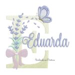 Matriz de Bordado Nome Eduarda Lavanda com Laço