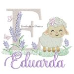 Matriz de Bordado Nome Eduarda com Ovelhinha