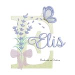 Matriz de Bordado Nome Elis Lavanda com Laço