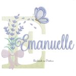 Matriz de Bordado Nome Emanuelle Lavanda com Laço