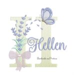 Matriz de Bordado Nome Hellen Lavanda com Laço