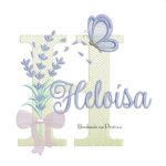Matriz de Bordado Nome Heloísa Lavanda com Laço