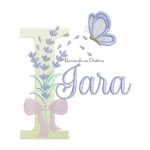 Matriz de Bordado Nome Iara Lavanda com Laço