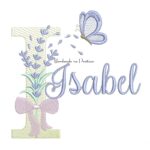Matriz de Bordado Nome Isabel Lavanda com Laço