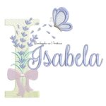 Matriz de Bordado Nome Isabela Lavanda com Laço