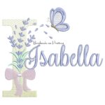 Matriz de Bordado Nome Isabella Lavanda com Laço