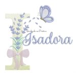 Matriz de Bordado Nome Isadora Lavanda com Laço