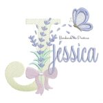 Matriz de Bordado Nome Jéssica Lavanda com Laço