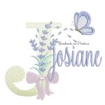 Matriz de Bordado Nome Josiane Lavanda com Laço