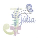 Matriz de Bordado Nome Júlia Lavanda com Laço