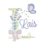 Matriz de Bordado Nome Laís Lavanda com Laço