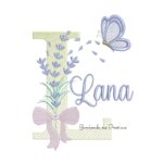 Matriz de Bordado Nome Lana Lavanda com Laço
