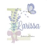 Matriz de Bordado Nome Larissa Lavanda com Laço