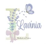 Matriz de Bordado Nome Lavínia Lavanda com Laço