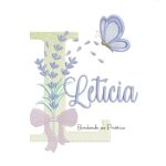 Matriz de Bordado Nome Letícia Lavanda com Laço