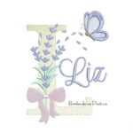 Matriz de Bordado Nome Liz Lavanda com Laço