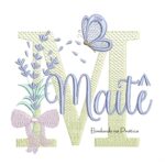 Matriz de Bordado Nome Maitê Lavanda com Laço