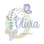 Matriz de Bordado Nome Olívia Lavanda com Laço