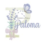 Matriz de Bordado Nome Paloma Lavanda com Laço