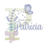 Matriz de Bordado Nome Patrícia Lavanda com Laço