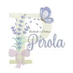 Matriz de Bordado Nome Pérola Lavanda com Laço
