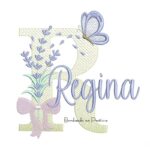 Matriz de Bordado Nome Regina Lavanda com Laço