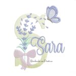 Matriz de Bordado Nome Sara Lavanda com Laço