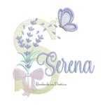 Matriz de Bordado Nome Serena Lavanda com Laço