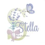 Matriz de Bordado Nome Stella Lavanda com Laço