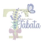 Matriz de Bordado Nome Tabata Lavanda Com Laco