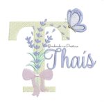 Matriz de Bordado Nome Thaís Lavanda com Laço