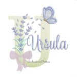 Matriz de Bordado Nome Úrsula Lavanda com Laço