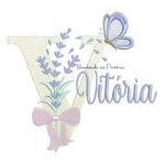 Matriz de Bordado Nome Vitória Lavanda com Laço