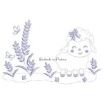 Matriz de Bordado Ovelhinha com Lavanda Contorno
