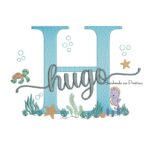 Matriz de bordado Hugo fundo do mar para bordar