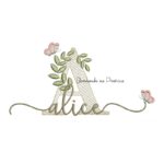 Matriz de Bordado - Nome Alice folhas e Borboletas
