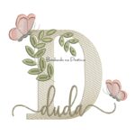 Matriz de Bordado - Nome Duda folhas e Borboletas