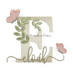 Matriz de Bordado - Nome Eloáh folhas e Borboletas