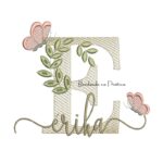 Matriz de Bordado - Nome Érika folhas e Borboletas