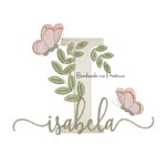 Matriz de Bordado - Nome Isabela folhas e Borboletas
