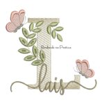 Matriz de Bordado - Nome Laís folhas e Borboletas