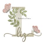 Matriz de Bordado - Nome Líz folhas e Borboletas