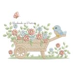 Matriz de Bordado - Carrinho de Mão com Flores