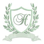 Matriz para Bordado - Brasão Folhas Letra H