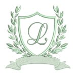Matriz para Bordado - Brasão Folhas Letra L